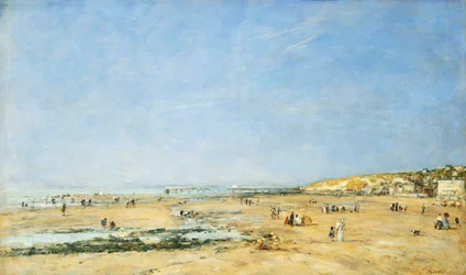 Trouville, ogólny widok na plażę; Trouville, Ogólny widok na plażę, 1890
