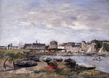 Trouville: widok w kierunku Deauville w dzień targowy; Trouville: Widok z Deauville, jednodniowy spacer, 1895
