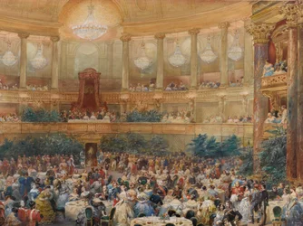 Kolacja w Wersalu w obecności Napoleona III, 1854.