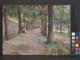 Scena uliczna (olej na panelu)