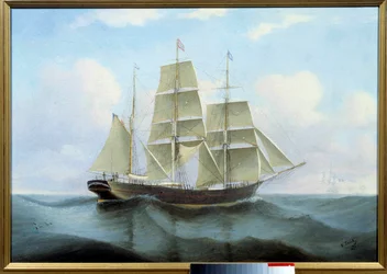 Le mansart, długa poczta fecampois Malarstwo Eugene Petitty (XIX wiek) 1876 Fecamp, Muzeum Nowej Fundlandii