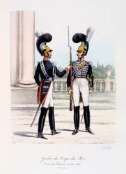 Gardes-du-Corps de Roi, Service de Chateau, pełny strój, 1820-30