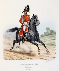 Czarni muszkieterowie, mundur służbowy, 1814-15