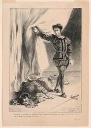 Ilustracja do Hamleta: Śmierć Poloniusza (III,4)