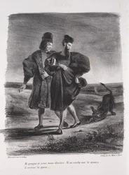 Ilustracje do Fausta: Faust, Mefistofeles i Barbet