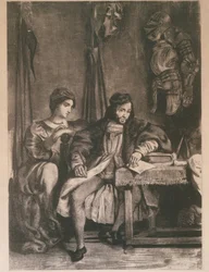 Scena z „Götz” Goethego Götz von Berlichingen Pisanie swoich pamiętników, 1836-63., 1836-63.