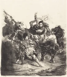 Weislingen zaatakowane przez siły Goetza Weislingen zaatakowane przez ludność Goetz, 1836.