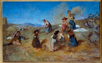 Żniwa Obraz Eugene Fromentin (1820-1876) 1875 Nd. 0,78x1,2 m Rouen, Muzeum Sztuk Pięknych