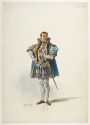 Btv1b84558104 01 - Saint-Saëns - Henryk VIII - Modele kostiumów - Lacoste - 1. Książę Norfolk