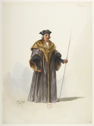 Btv1b84558104 09 - Saint-Saëns - Henryk VIII - Maquettes de costumes - Lacoste - 9th Huissier