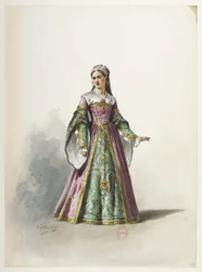 Btv1b84558104 19 - Saint-Saëns - Henryk VIII - Maquettes de costumes - Lacoste - 19th Costume