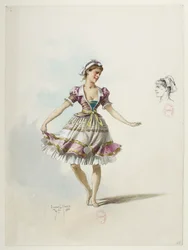 Btv1b84558104 45 - Saint-Saëns - Henryk VIII - Modele kostiumów - Lacoste - 45. Kostium i nakrycie głowy