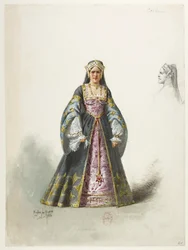 Btv1b84558104 61st - Saint-Saëns - Henryk VIII - Maquettes de costumes - Lacoste - 61st Catherine Catherine