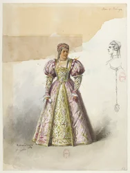 Btv1b84558104 62 - Saint-Saëns - Henryk VIII - Modele kostiumów - Lacoste - 62. Anna z Boleyn z collette