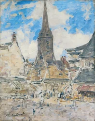 Kotava: "Biot ke Sainte-Catherine uja koe Honfleur (trutca ke Boudin)"
Francuski: Le Clocher de Sainte-Catherine, Honfleur