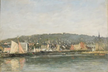 Port w Trouville o poranku