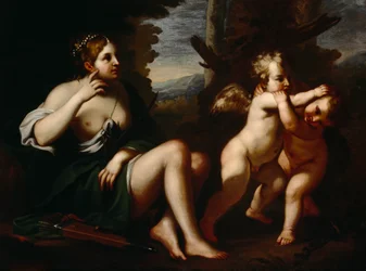 Diana i amorki (olej na płótnie)