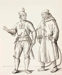 XVI-wieczny żołnierz galerowy z galerowym niewolnikiem, ok.1880