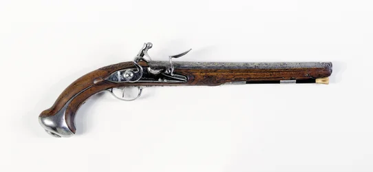 Para stalowych pistoletów „siodłowych” firmy Lafayette-Waszyngton, ok. 1775-76