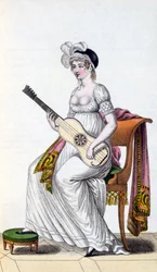 Kobieta z gitarą, koniec XVIII wieku