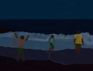 Final Fire Island Beach At Night (grafika cyfrowa)