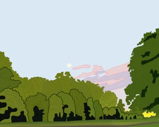 Hyde Park z lisem (grafika cyfrowa)