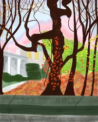 Wiosna w Prospect Park, 2016 (narysowane ręcznie na iPadzie ołówkiem Apple)