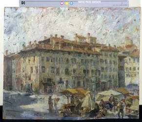 Targ na Piazza Grande in Modena (marzec na Piazza Grande in Modene) (olej na płótnie)