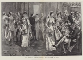 Salon Królowej, Pałac Buckingham, Scena w Zielonym Salonie po prezentacji (The Queen