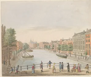 Kloveniersburgwal w Amsterdamie, ok. 1810-1813 Vue du Kloveniers Burgwal et de la Maison de Trip, du High Street au Marché Neuf (tytuł obiektu)