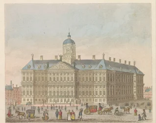 Pałac Królewski na Placu Dam, ok. 1810-1813 Vue du Palais Roijal, et de la Place le Dam (tytuł obiektu)