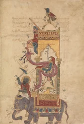 Zegar Słonia, Folio z Księgi Wiedzy o Pomysłowym Mechanicznym..., AH 715AD1315