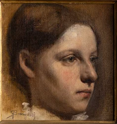 Portret dziewczynki (olej na tekturze)