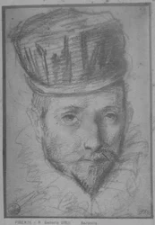 Francesco Maria della Rovere (czerwono-czarne kredki na papierze)