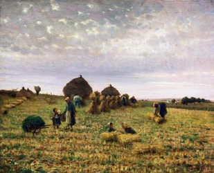 Żniwo, obraz Federico Rossano (1835-1912), olej na płótnie, 65x80 cm