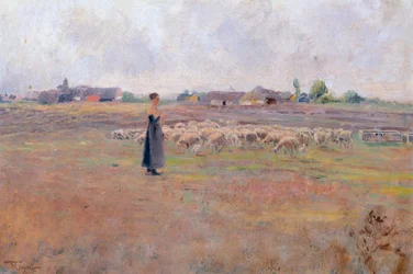 Spokój wieczoru, Federico Rossano (1835-1912), olej na tekturze, 28x46,8 cm