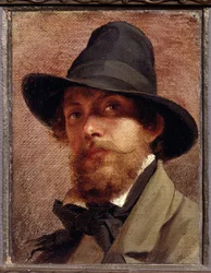 "Autoportret" Obraz Fiodora Andriejewicza Bronnikowa (1827-1902) 1856 Państwo V. Tropinin-Museum, Moskwa