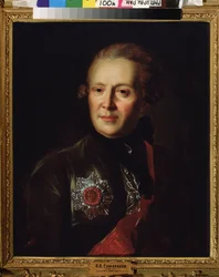 Portret poety Aleksandra Sumarokowa (Aleksander Sumarokow) (1717-1777). Obraz Fiodora (Fedora lub Fiodora) Stepanovicha Rokotova (1735-1808), olej na płótnie