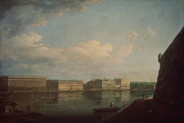 Nabrzeże Pałacowe widziane z Twierdzy Piotra i Pawła, 1794