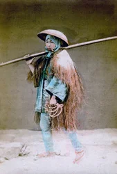 Coolie w zimowej sukience, Japonia, 1882