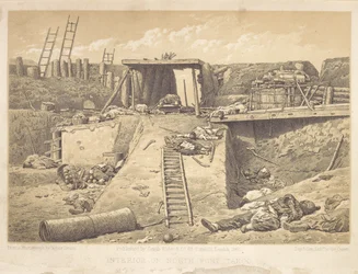 Wnętrze północnego fortu Taku, pod kątem, pod którym wkroczyły wojska brytyjskie