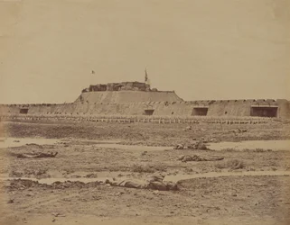 Tył fortu północnego po jego zdobyciu, ukazujący odwrót armii chińskiej, 21 sierpnia 1860 r