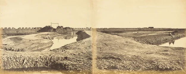 Fort Tangkoo po zdobyciu, pokazujący wejście francuskie i angielskie, 10 sierpnia 1860, 1860.