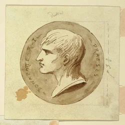 Rysunek, Medal Napoleona Bonaparte jako prezydenta Republiki Włoskiej, verso; Hebe daje nieśmiertelność rydwanowi Herkulesa, 1802-04