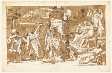 Rysunek, Hades; Persefona w podziemiach (ofiara dla Prozerpiny), ok. 1820 r.