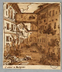 Strona ze szkicownikiem: Studium Reno, Bolonia; Verso: Detale architektoniczne