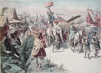 Orszak gubernatora Hanoi, c.1870-80 (kolor lito)