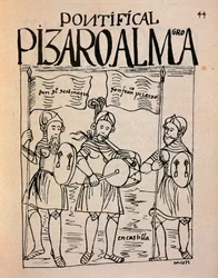 Portrety Francisco Pizarro i porucznika Diego de Almagro przed wyprawą do Peru (rysunek tuszem)