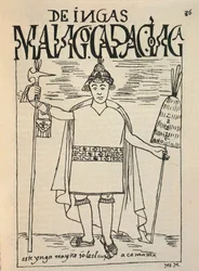 Przedstawienie Manco Cápaca, legendarnego inkaskiego założyciela Królestwa Cusco i postaci z mitologii Inków