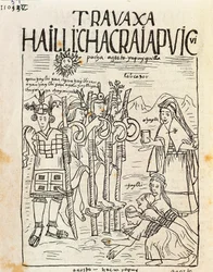 Początek prac rolniczych w sierpniu (rysunek tuszem